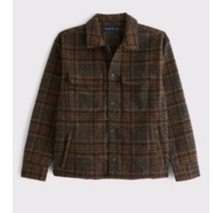 Abercrombie & Fitch Men's Brown Plaid Shirt Jacket